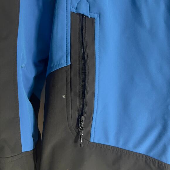 Elevate Men's Large Blue & Black Jacket with Hood Fleece Type Lining Zippered - Picture 14 of 16